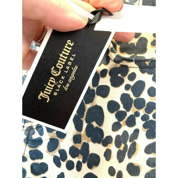 NWT Juicy Couture Black Label Tan Leopard Print - Picture 3 of 7